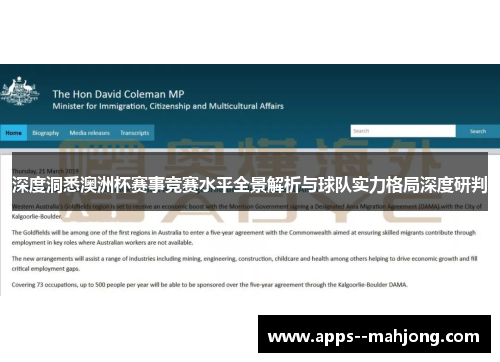 深度洞悉澳洲杯赛事竞赛水平全景解析与球队实力格局深度研判